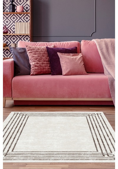 Dekoreko Kaymaz Taban Djt Salon Halısı Trend Modern M5142 Bej