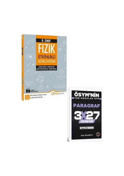 Fizipedia 2027 9. Sınıf Fizik Etkinlikli Soru Bankası+ Evp Akademi Paragraf