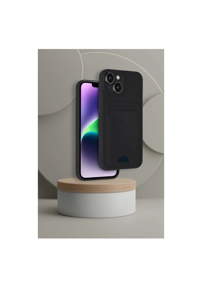 Apple İphone 14 Kılıf Kelvin Kartvizitli Silikon - Siyah