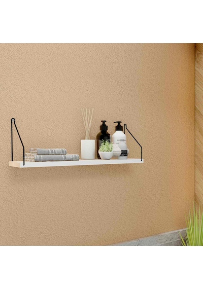 Duvar Rafı Kitaplık Mutfak Banyo Yaşam Alanı 15 X 40 Cm Beyaz