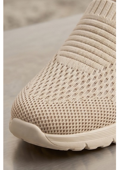 Cloudwalk Comfort Bej Rahat Günlük Yumuşak Tabanlı 4 Mevsim Trend Kadın Slip-on Sneaker Ayakkabı