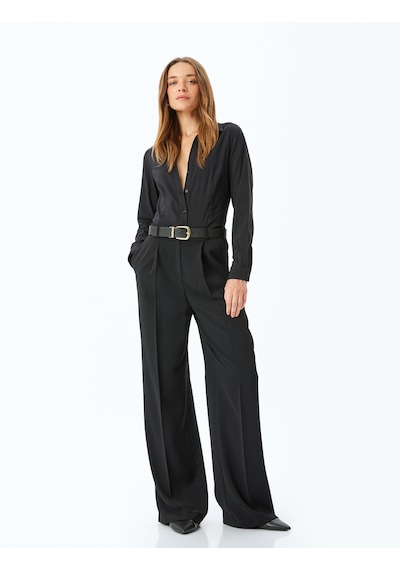 Koton Uzun Kollu Slim Fit Klasik Poplin Gömlek Siyah 5sak60158uw Siyah