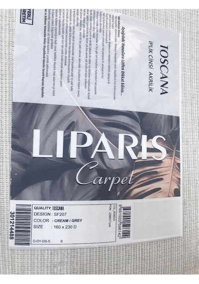 Liparis Halı Toscana 207 Serisi Triko Akrilik Salon Oturma Yatak Odası Halısı Krem - Gri