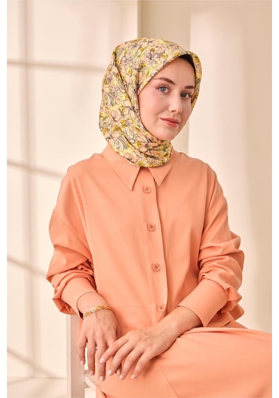 Silk Home Twill İpek Eşarp 11477-30 Butter Yellow, Pudra Pembe, Gül Kurusu, Çağla