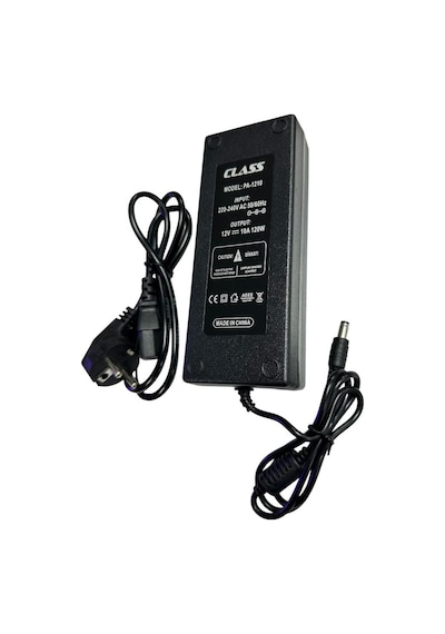 Class 12volt 10amper 120watt Plastik Kasa Adaptör 12v 10a 5.5x2.5mm Jak Fişli