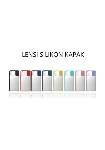 Noktaks - Samsung Galaxy Uyumlu A51 - Kılıf Slayt Sürgülü Arkası Buzlu Lensi Kapak - Kırmızı