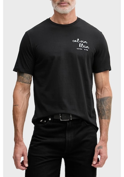 Calvin Klein % 100 Pamuk Slim Fit Logolu Bisiklet Yaka T Shirt Lv04rg837gub1 Erkek T Shirt Lv04rg837g Ub1 Siyah