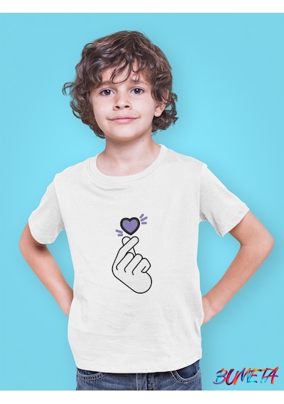 Bumeta Bts Army K-pop Baskılı Çocuk Tişört 3'lü Set Beyaz