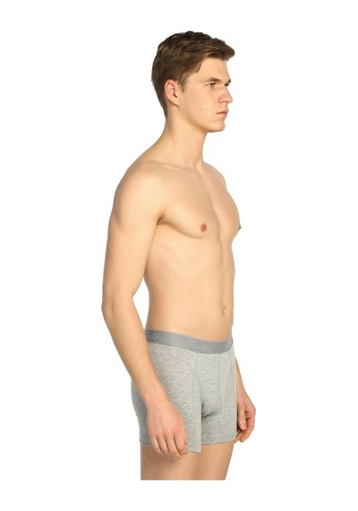 Tutku Erkek Gri Elastan Likralı Boxer 3'Lü 001