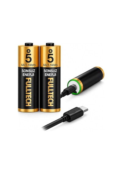 Şarjlı Pil Aa/aaa 1.5v Usb Type-c Şarjlı Lityum-iyon Pil, Şarj Edilebilir Kalem Pil Ve Kumanda