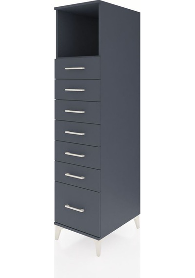 Kronos Dolap Tek Raflı 7 Çekmeceli 44x59x182 Antrasit-antrasit Antrasit Kronos Dolap Tek Raflı 7 Çekmeceli 44x59x182 Antrasit-antrasit Antrasit