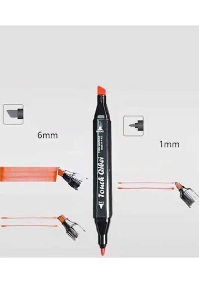 24 Lü Çift Tatraflı Marker Kalem Seti Resim Mimari Ve Grafik Tasarım Kalemi Yüksek Kalite Çok Renkli