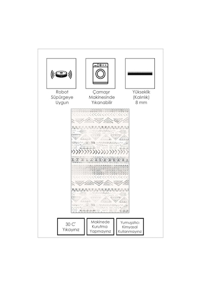 West Home Makinede Yıkanabilir Kaymaz Taban Leke Tutmaz Gri İskandinav Salon Halısı Mutfak Halısı Ve Yolluk 604 Grey