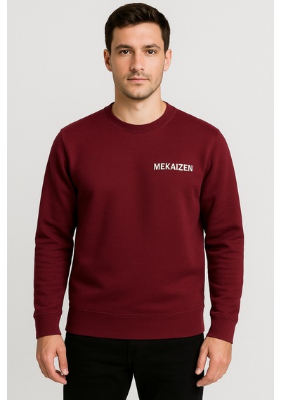 Şardonlu Bisiklet Yaka Sweatshirt İş Kıyafeti Dayanıklı Ve Firmanıza Özel Logo/isim Baskılı Bordo