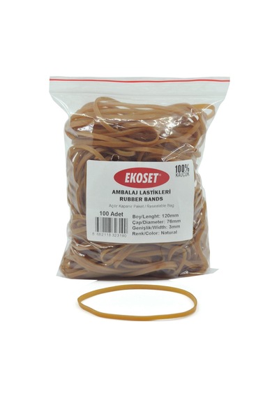 Ekoset 120X3Mm Geniş Kauçuk Paket Ambalaj Lastiği 1.000 Adet