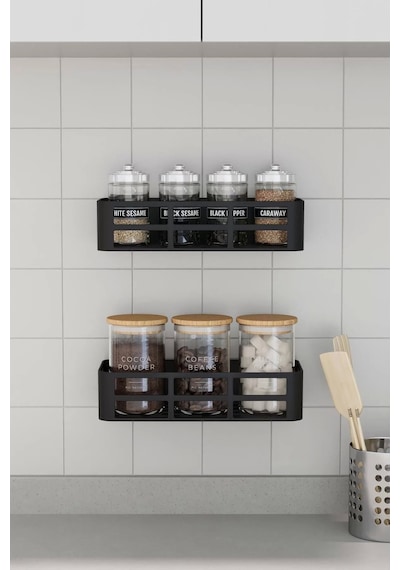3 Lü Banyo Düzenleyici Organizer Şampuanlık Havlupan Askısı Havluluk Siyah Banyo Duş Mutfak Rafı Çok Renkli