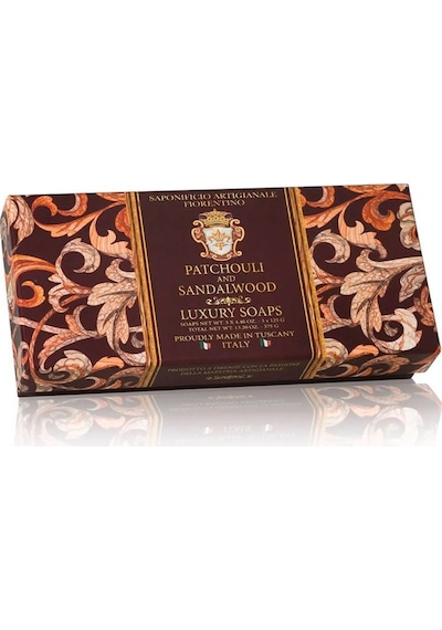Saponificio Artigianale Fiorentino Sabun Patchouli and Sandalwood 3 x 125 G