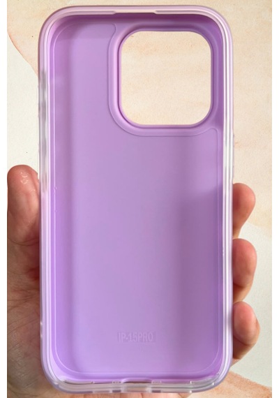İphone 15 Pro Uyumlu İnci Işıltısı Fiyonk Taşlı Lila Silikon Telefon Kılıfı Mor