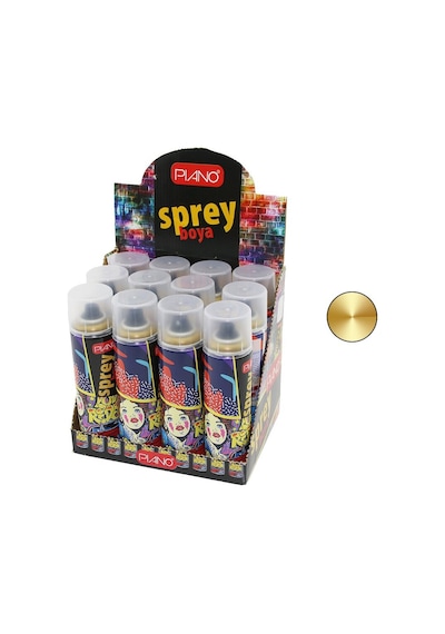 Steel Altın Sprey Boya 200ml - Taşıt, İş Makineleri, Beyaz Eşya, Metal Ve Ahşap Yüzeylere Uygun- 12'li Paket
