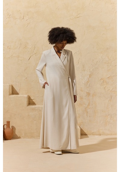 Aker Naturel Bağlama Detaylı Kimono Naturel Naturel