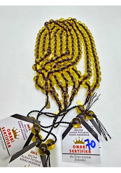 Omari İmzalı Sertifikalı Alman Faturan Sıkma Kehribar Tesbih 11x1 00857417