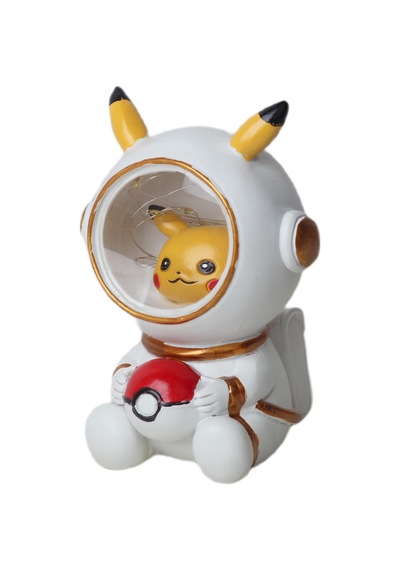 Pokemon Go Astronot Pikachu Gece Lambası Biblo Dekoratif Ürün Ev Ofis Yeni Yıl Doğum Günü Hediyesi 15 Cm