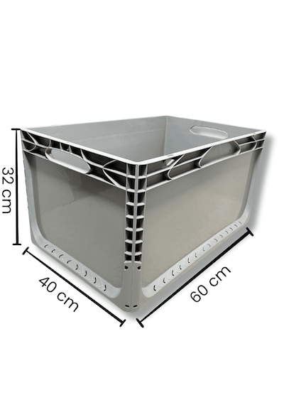 Alpbx 1.kalite Gri Plastik Kasa 60x40x32 Cm - Kutu 65 Litre