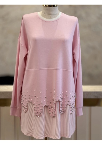 Fuat Gürşen Fg-26y5344-p Pembe Renk Tunik Çok Renkli