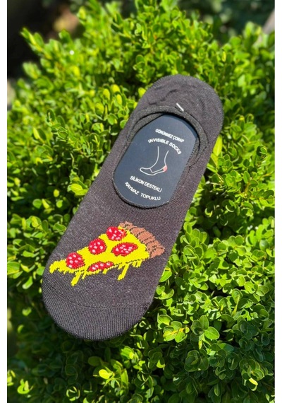 Lousocks Unisex 7'li Yiyecek Desenli Kaymaz Silikon Topuklu Görünmez Babet Çorap Çok Renkli