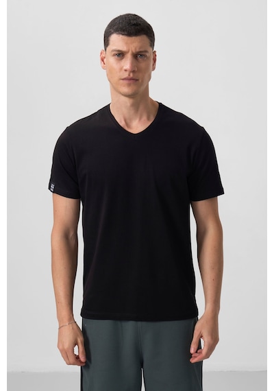 Tommy Life Tommy Lıfe Siyah Erkek Basic Kısa Kol Standart Kalıp V Yaka T-shirt - 87912 T10er-87912 001