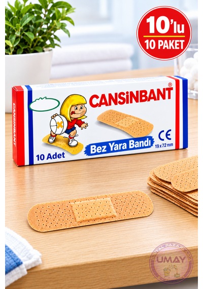 Bez Yara Bandı 10'lu 10 Paket 19x72 Mm Elastik Koruyucu Yara Bandı 100 Adet