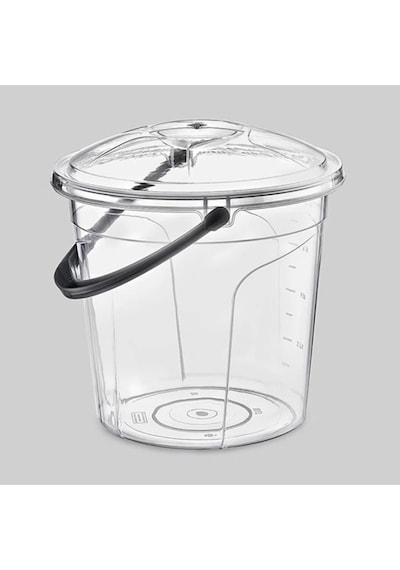 Polytime Poly Time 20 Litre Kapaklı Ölçekli Şeffaf Su Kovası - Abs Plastik - Saplı 7691938170178 Ahşap