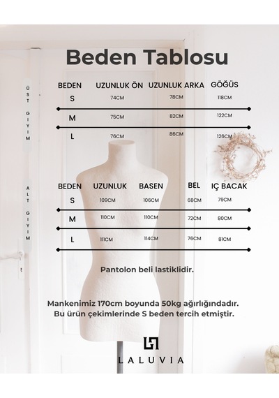 Laluvia Antrasit Tensel Gömlek Bluz Pantolon Takım - 7310