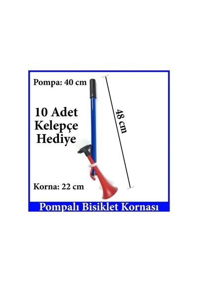 Netodak Yüksek Desibelli Havalı Pompa Bisiklet Kornası Havalı Kamyon Kornası Mavi-kırmızı