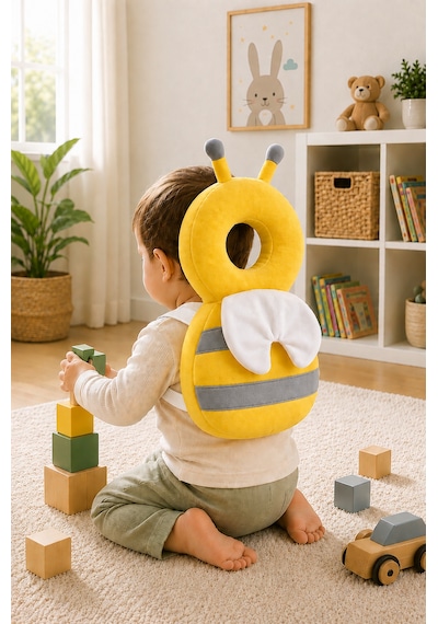 Teknor Bebek Kafa Koruma Yastığı Arı Model 20x30 Ebat Sarı-gri