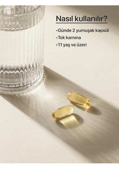 Longify Omega 3 + D3K2 IFOS Onaylı Yüksek EPA & DHA Vitamin D3 Vitamin K2 MK7 Vitamin E Balık Yağı 60 Yumuşak Kapsül