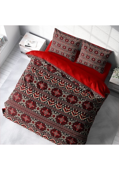 Monohome Old Design 3D Pamuk Saten Çift Kişilik Nevresim Takımı Çok Renkli