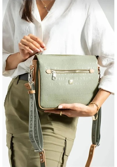 Just Polo Orijinal Kadın 3 Bölmeli Lüks Omuz Çantası Shopper Yeşil