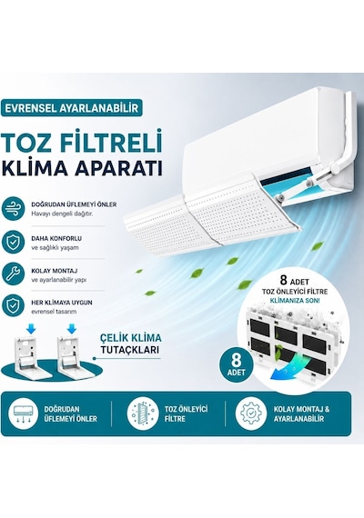 Evrensel Hava Klima Yönlendirme Aparatı Toz Geçirmez Filtre Arıtm