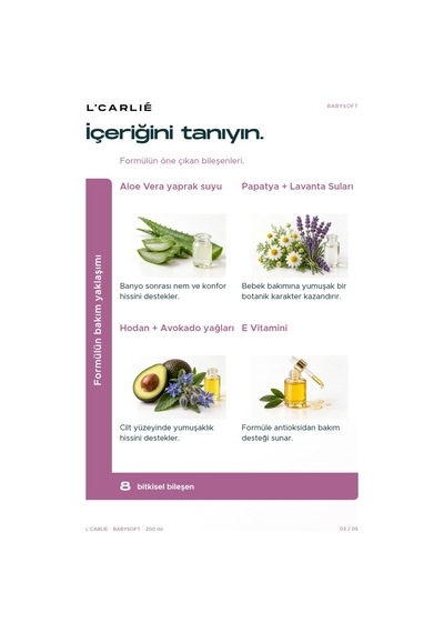 L'carlıe Babysoft Bebek Vücut Losyonu Nemlendirici 200 Ml