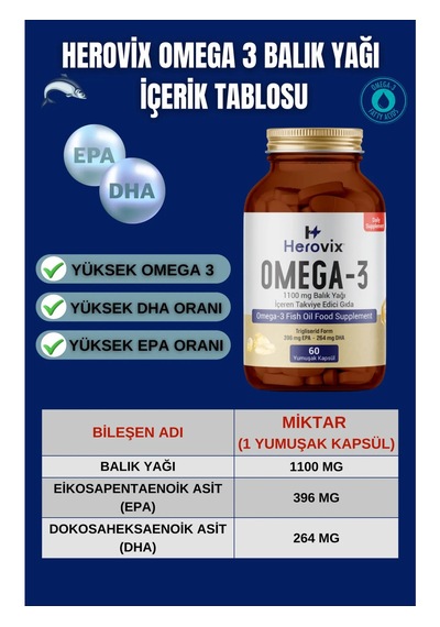 Herovix Sporculara Özel 4'lü Orta Paket Omega3 - Magnezyum - Mult