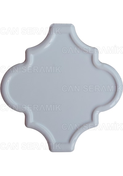 Can Seramik - 12x12 Cm. Arabesk Desenli Kabartmalı Çini Karo N11.273