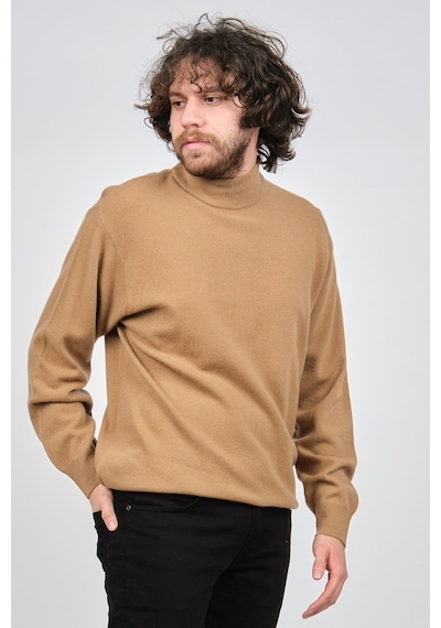 Ida Erkek Lambswool Yarım Balıkçı Kazak 0593161 Camel Camel