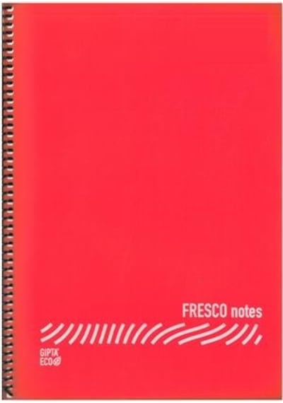 Gıpta Fresco Spiralli Plastik Defter A4 72 Yp Kareli Kırmızı