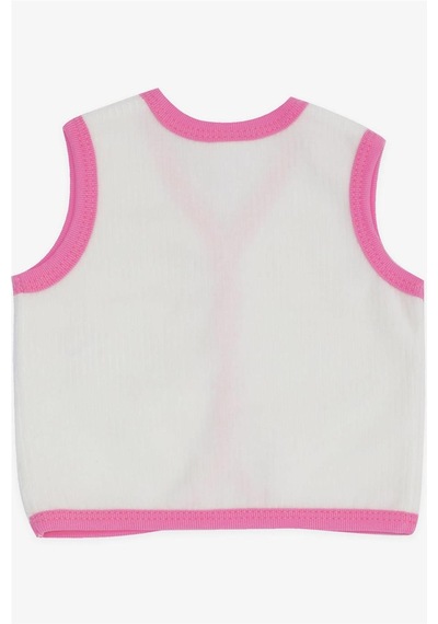 Breeze Kız Bebek Kadife Yelek Düğmeli 0 3 Ay 9 Ay, Beyaz Beyaz