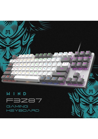 F3287 Mavi Işıklı Kablolu Mekanik İngilizce Q Tkl Gaming Oyuncu Klavyesi