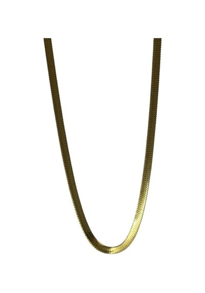 İtalyan 3 Mm Sarı Çelik Ezme Zincir 50 Cm Altın
