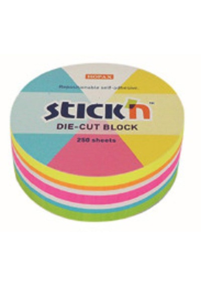 Gıpta Stıckn 67x67 Neon Yuvarlak Yapışkanlı Not Blok 250 Yaprak