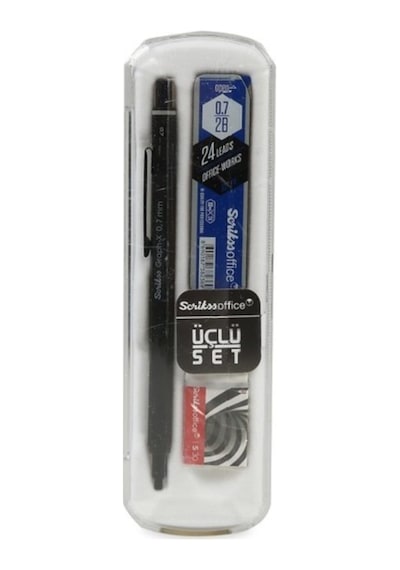 Graph-x Metal Versatil Kalem 0.7 Mm Mat Siyah 3'lü Set