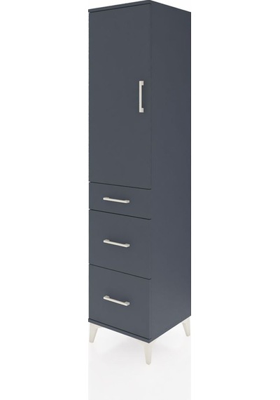 Hyperion Dolap 4 Raflı 3 Çekmeceli Tek Kapaklı 44x44x195 Aytaşı-antrasit Antrasit